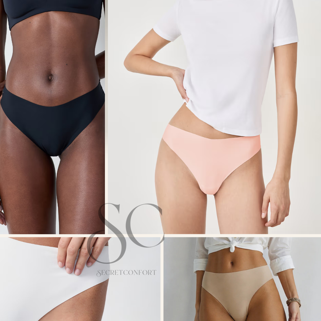 Tanga anti cameltoe invisible, 4 couleurs aux choix