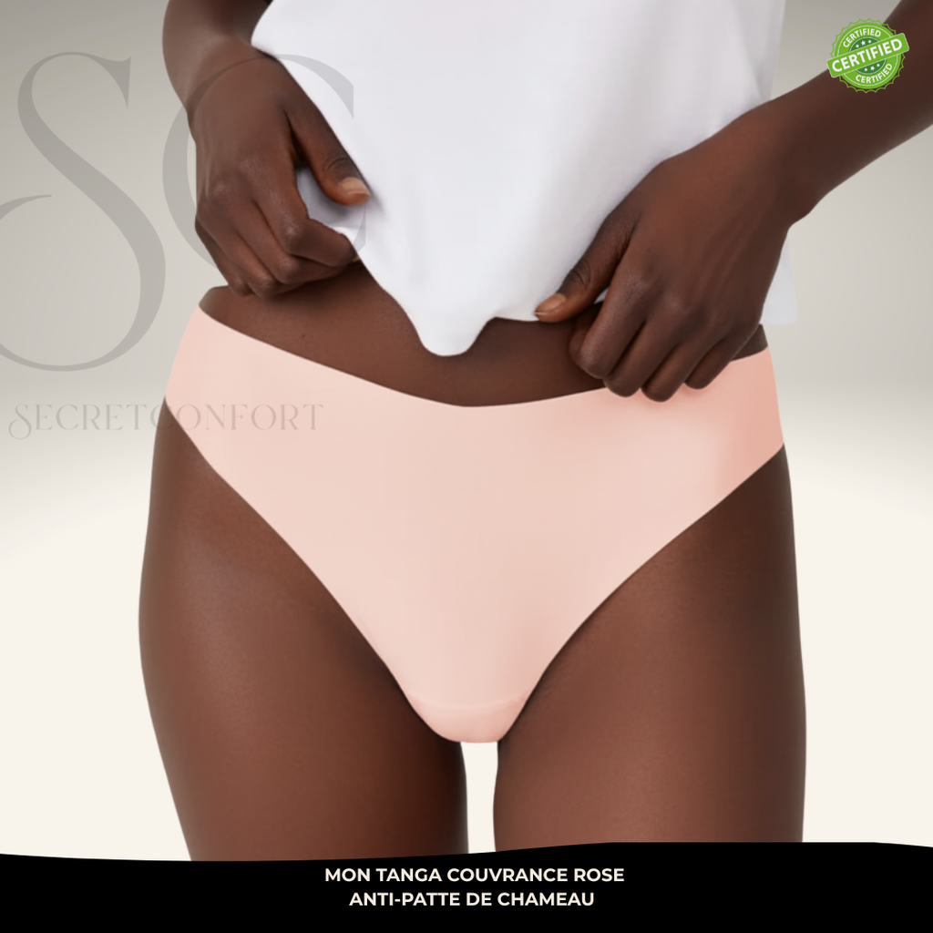 Tanga anti cameltoe rose pale Secret Confort