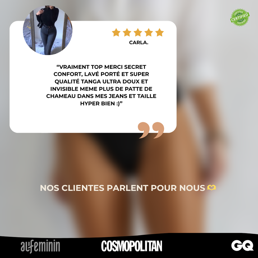 Tanga invisible anti cameltoe Secret Confort pour les femmes actives